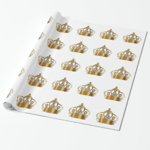 Kunglig kronajuvel som slår in papper presentpapper