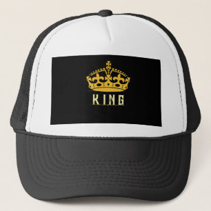 Kunglig Kronbild TEXT Royal Stil Vit Svart-Keps Keps