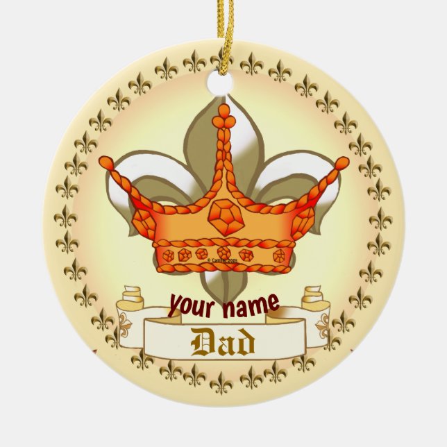 Kunglig kung krona pappa   julgransprydnad keramik (Framsidan)