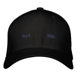 Kunglig kung tryckt svart ull snygg outfit-hatt broderad keps