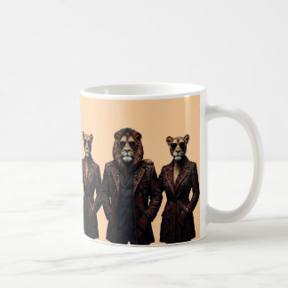 Kunglig Lejon & Lejoninna Mäktigt Par i Etnisk Sti Kaffemugg