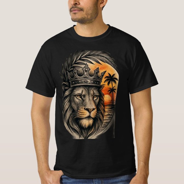 Kunglig Lejonkung Styrka Grafik T Shirt (Framsida)
