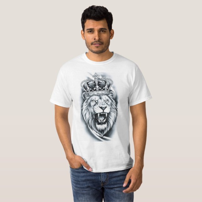 Kunglig Lejonkung Styrka Grafik T Shirt (Hel framsida)