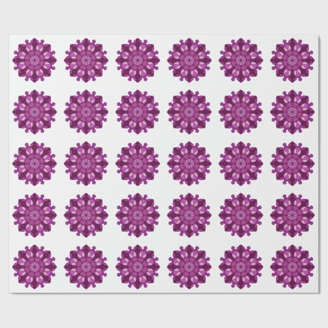 Kunglig Lila Blomma Mandala Presentpapper (Platt)
