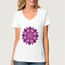 Kunglig Lila Blomma Mandala T Shirt