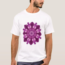 Kunglig Lila Blomma Mandala T Shirt