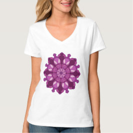 Kunglig Lila Blomma Mandala T Shirt