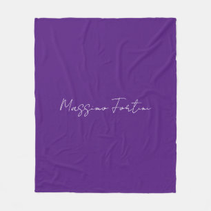 Kunglig Lila Enkel Elegant Minimalistisk Kalligraf Fleecefilt