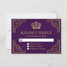 Kunglig Lila Guld Ornate Krona RSVP