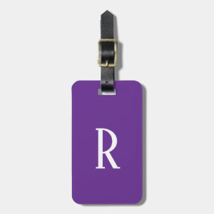 Kunglig Lila Monogram Namn Cool Gåva Fest Favorit Bagagebricka
