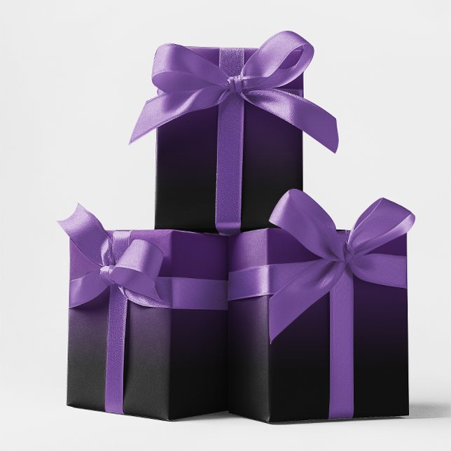 Kunglig lila och svart ombré presentpapper (Royal Purple and Black Ombre Wrapping Paper)