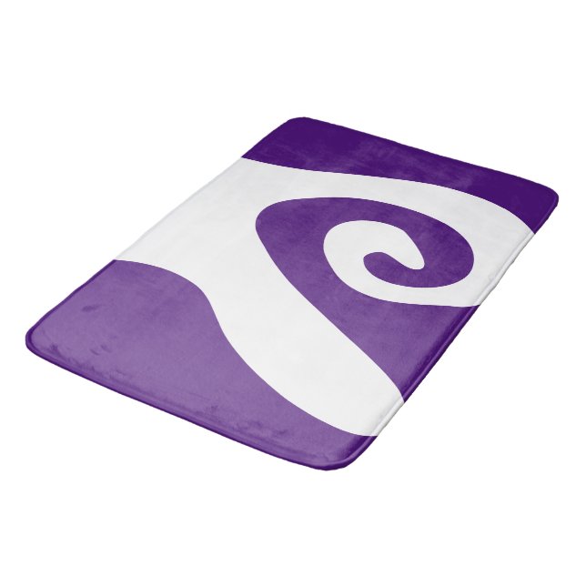 Kunglig Lila och Vit Virvelvåg Badrumsmatta (Vinklad)