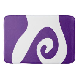 Kunglig Lila och Vit Virvelvåg Badrumsmatta