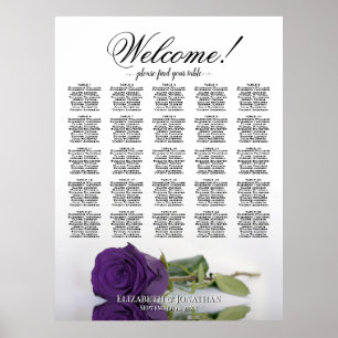 Kunglig Lila Ros Elegant 25 Bordsplacering Poster