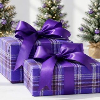 Kunglig Lila Tartan Rutigt Inpackningspapper Presentpapper