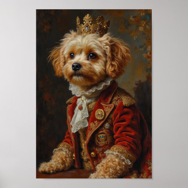 Kunglig Maltipoo-porträtt Poster (Framsidan)