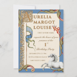 Kunglig medeltida födelsedagsinbjudan till 1-årsfi inbjudningar