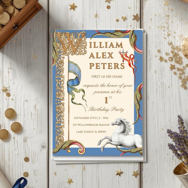 Kunglig medeltida inbjudan till 1-årsdag (Skapare uppladdad)