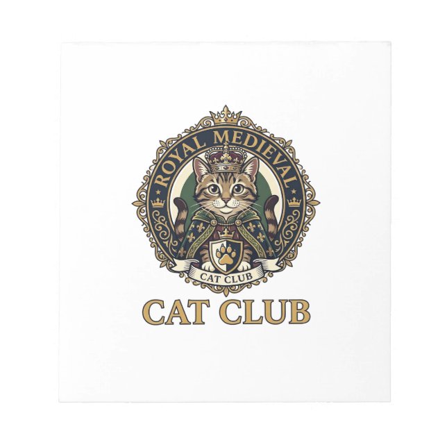 Kunglig medeltida katt kattpappa presentidé - Kung Anteckningsblock (Framsida)