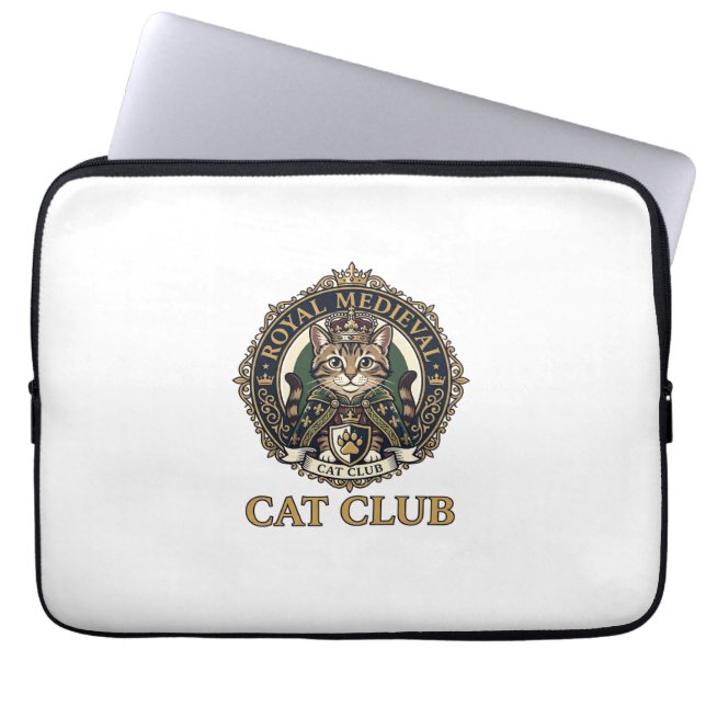 Kunglig medeltida katt kattpappa presentidé - Kung Laptop Fodral (Framsidan)