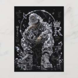 Kunglig Mentalitet Diamant Streetwear Estetik Vykort
