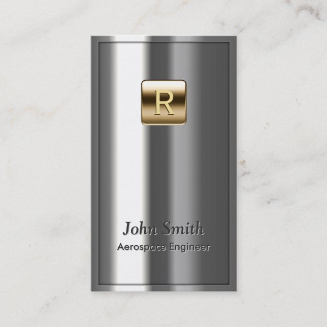 Kunglig metallisk rymdingenjörvisitkort visitkort (Framsida)
