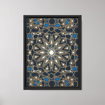 Kunglig Midnight & Guld Geometrisk Moasik