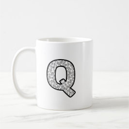 Kunglig monogram bokstav Q - minimalistisk lyxkons Kaffemugg