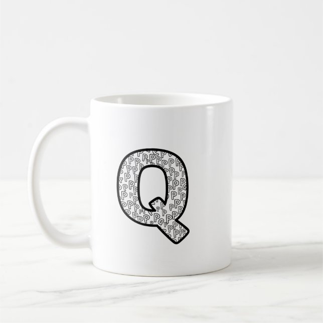 Kunglig monogram bokstav Q - minimalistisk lyxkons Kaffemugg (Vänster)