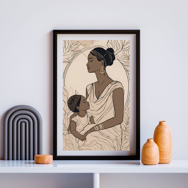 Kunglig Mor Och Dotter Linjekonst  Poster (Skapare uppladdad)
