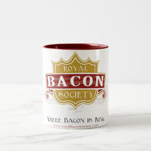 Kunglig mugg för baconsamhällelogotyp