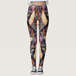 Kunglig Mythiskt utsmyckad fantasifull katt Planne Leggings