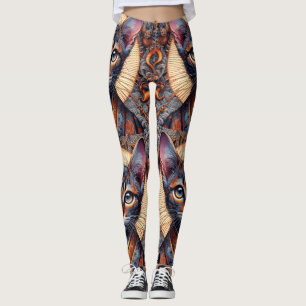 Kunglig Mythiskt utsmyckad fantasifull katt Planne Leggings