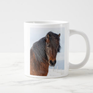 Kunglig närbild på isländsk häst jumbo mugg