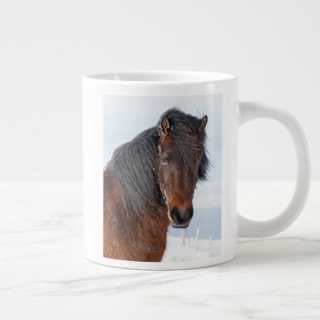 Kunglig närbild på isländsk häst jumbo mugg (Höger)