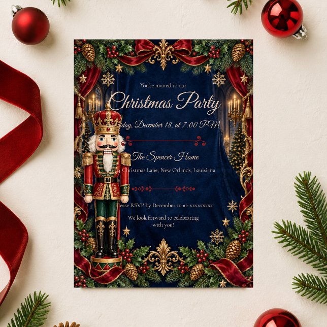 Kunglig nötknäppare julfest inbjudningar (Skapare uppladdad)