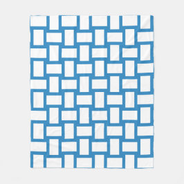 Kunglig Pastellblå & Vit Vävd Design Fleecefilt