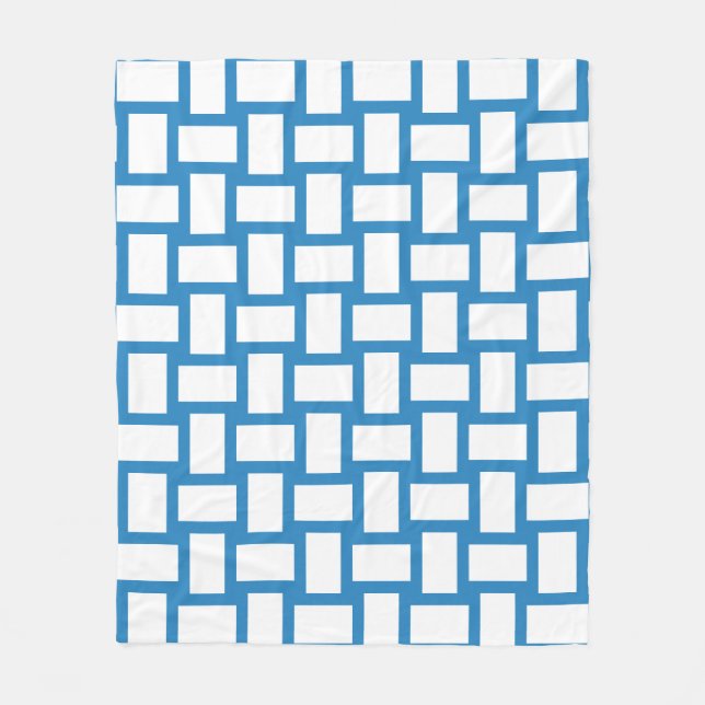 Kunglig Pastellblå & Vit Vävd Design Fleecefilt (Framsidan)