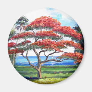 Kunglig Poinciana trädkonst Magnet