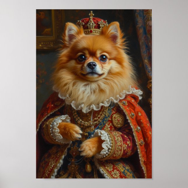 Kunglig Pomeranian Porträtt Poster (Framsidan)