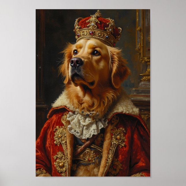 Kunglig Porträtt Av Golden Retriever Poster (Framsidan)