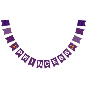 Kunglig Princess Kröna & kunglig lila Vimplar