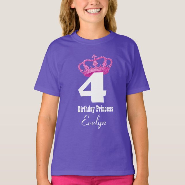 Kunglig Princess Rosa Kröna för 4e Tee Shirt (Framsida)