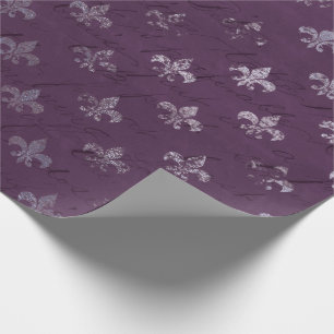 Kunglig Princess Violett Skriva Lila Fleur-de-lis Presentpapper