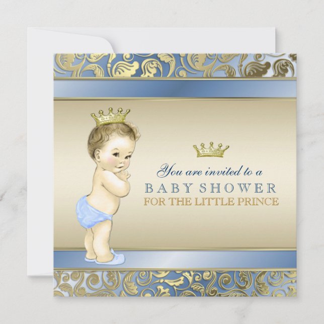 Kunglig Prins Baby Shower Inbjudningar (Framsida)