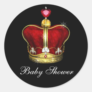 Kunglig Prins Baby Shower Runt Klistermärke
