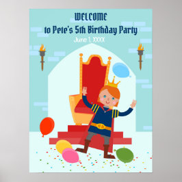 Kunglig Prins Pojke Födelsedagsfest Poster