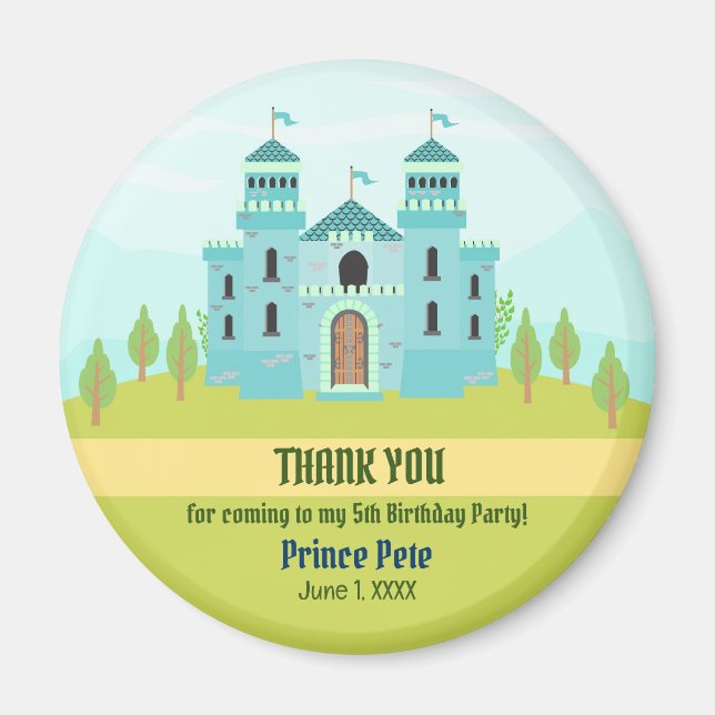 Kunglig prins pojkfödelsedagsfest magnet (Framsidan)