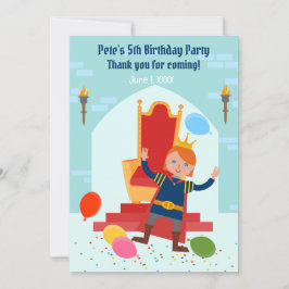 Kunglig prins pojkfödelsedagsfirande tack kort