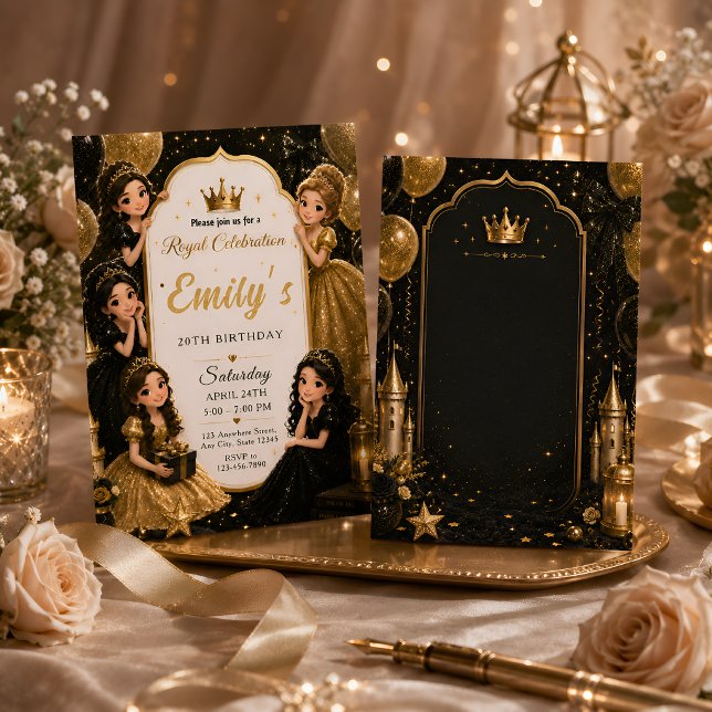 Kunglig prinsessa 20-årsdag inbjudningar (Skapare uppladdad)